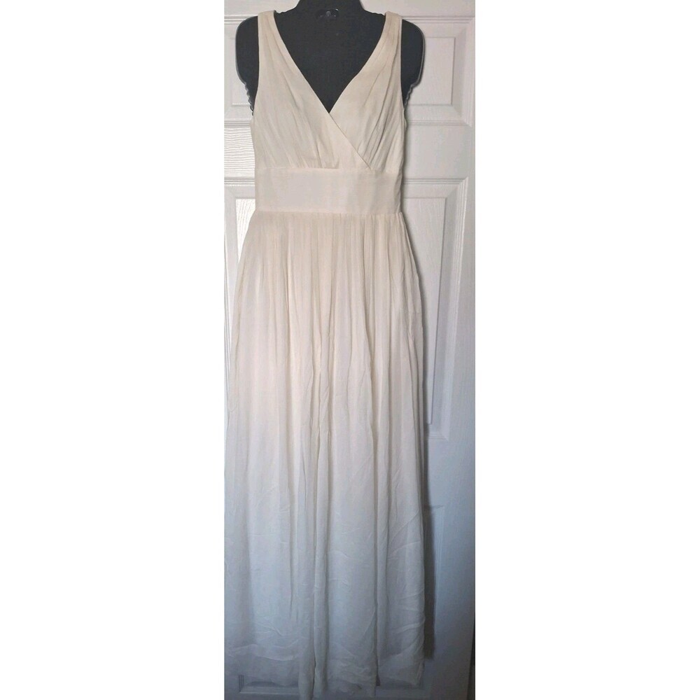 J.Crew Sophia Gown Silk Chiffon Size 2 Ivory 19836 Lined Beach Wedding Formal - Picture 5 of 13